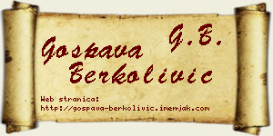 Gospava Berkolivić vizit kartica